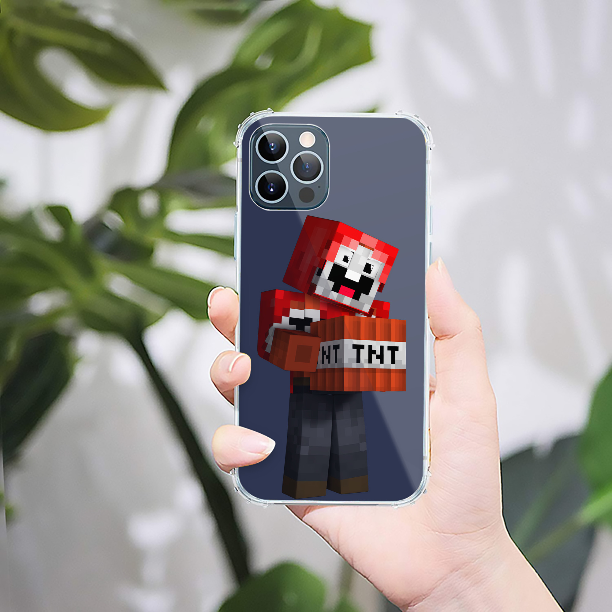 （画像用） マインクラフト ブロックの世界 Minecraft MC Block world 【iPhone 12シリーズ対応】透明スマホケース（クリアソフトケース）
